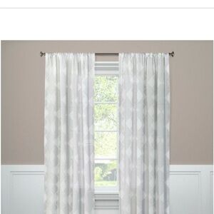 Elegant White Geometric Curtains